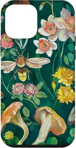 Vista 15 de Funda Boho Bee Greenery Luna Moth Vintage Botanical Mushroom para iPhone 13 Pro