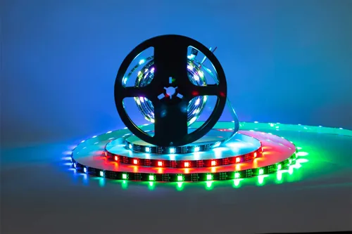 Vista 13 de WS2812B Tira de luz LED direccionable individual 100Pixels/m SMD 5050 RGB Pixel Strip DC5V (3.2FT 100LEDS no impermeable, PCB blanco)