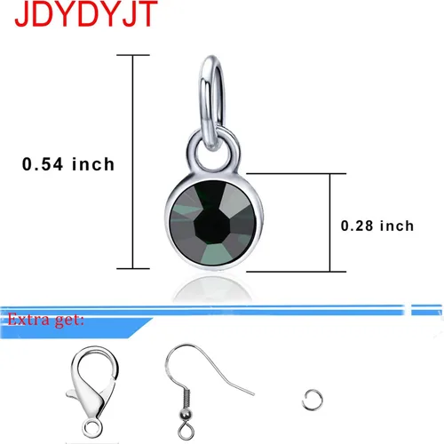 Vista 2 de Dijes de piedra natal de mayo para pulsera, collar, joyería, plata, bricolaje, cristal para mujer, 0.236 pulgadas