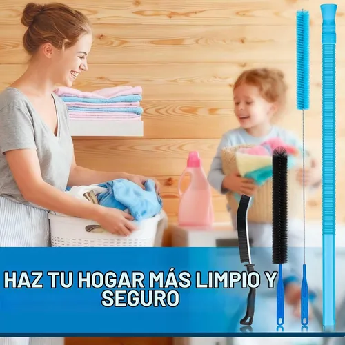 Vista 6 de Kit de limpiador de ventilación de secadora de 4 piezas con cepillo para pelusas, cepillo profesional de ventilación para secadora, herramientas