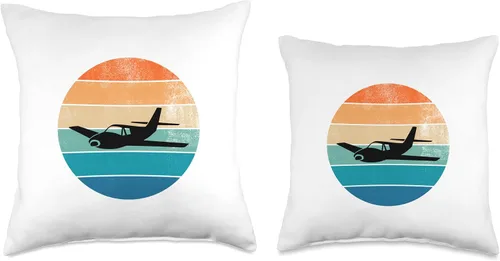 Vista 3 de Vintage Retro Airplane Gift Idea ulm Man Personalised Throw Pillow