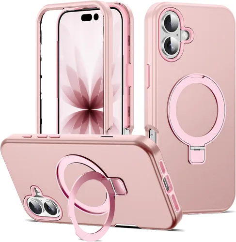Vista 58 de Funda compatible con iPhone 13 y 14 de 6.1 pulgadas con soporte de anillo magnético [protección militar contra caídas] [compatible con Mag-Safe]