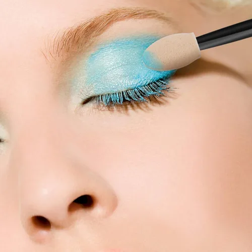 Vista 6 de Cuttte 120 aplicadores desechables de esponja de sombra de ojos de doble cara con contenedor, 2.44 pies de longitud, brochas de sombra de ojos
