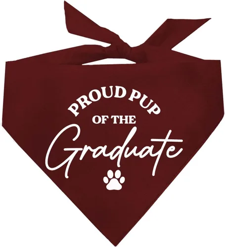 Vista 19 de Proud Pup of The Graduate Dog Bandana 100% algodón triángulo Hecho en Estados Unidos Prop Clase de 2025 2026 2027 2028 Negro, XS (737)