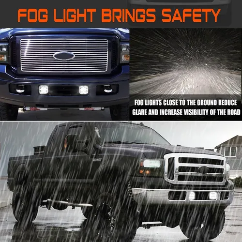 Vista 9 de Luz antiniebla LED con luces de circulación diurna, montaje de luz antiniebla para Ford F250 F350 F450 F550 Super Duty 2005 2006 2007 luces