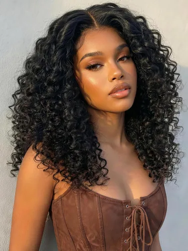 Vista 36 de KLAIYI Bye Bye Slip™ Ombre Chestnut Brown Bob Curly Glueless Precut 7x5 Lace Front Wigs Human Hair Side Part Drawstring Pre Plucked Bleached Knots