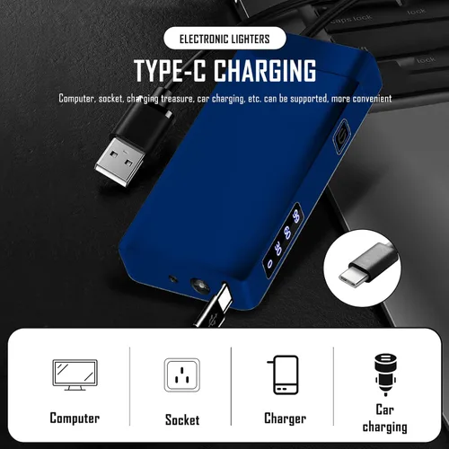 Vista 4 de SKRFIRE Encendedor USB resistente al viento – Arco eléctrico de alta potencia, encendedor de plasma recargable con linterna multimodo y pantalla