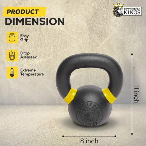 Vista 3 de Kettlebell Kings Pesas rusas con recubrimiento en polvo de 4 a 105.8 lbs Pesas de mano Equipo de gimnasio y juegos de entrenamiento de fuerza