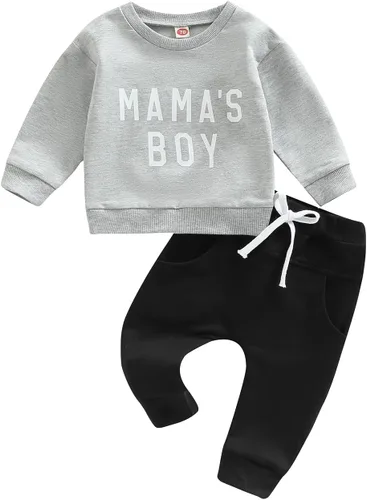 Vista 20 de Ropa de otoño e invierno para bebé niño pequeño, sudadera con cuello redondo y pantalones deportivos