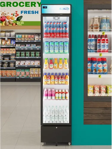 Vista 4 de KoolMore Refrigerador de exhibición comercial delgado de 17 pulgadas, 7 pies cúbicos en negro, listado ETL (KM-MDR-17S)
