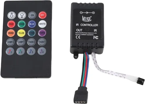 Vista 7 de Controlador de música LED, control remoto con sensor de sonido, ligero, compacto y portátil, utilizado para controlar lámparas LED, para KTV