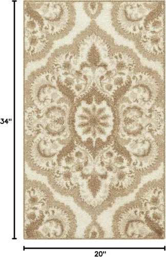 Vista 3 de Maples Rugs Vivian Medallion - Alfombra de área, fabricada en Estados Unidos, lavable, antideslizante, alfombra de interior para cocina, entrada