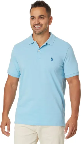 Vista 21 de Polo de piqué de algodón sólido para hombre con pequeño Pony Gris jaspeado