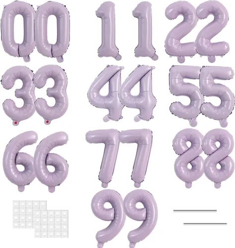 Vista 29 de TONIFUL Globos grandes de 50 pulgadas con números dorados del 0 al 9, globo digital grande de Mylar número 8 digital ocho para fiestas