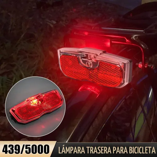 Vista 2 de Luz trasera de bicicleta, reflector trasero de bicicleta para portaequipajes, luz trasera reflectante de aleación de aluminio, montaje en tornillo