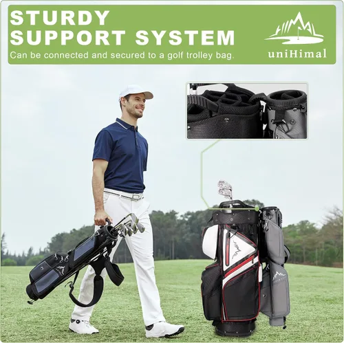 Vista 9 de Bolsa de golf ligera con soporte para transportar – Bolsa de golf fácil de llevar y duradera para Pitch n Putt para el campo de práctica, Par 3