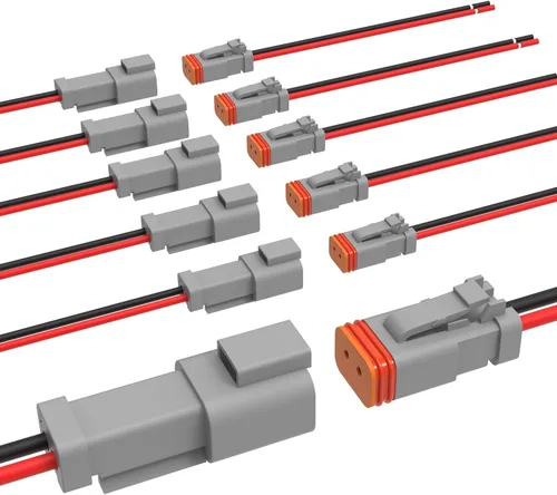 Vista 16 de Newdeli Deutsch - Kit de conectores de 12 pines, impermeable, conector eléctrico de 16 AWG macho y hembra, conectores de cable automotriz
