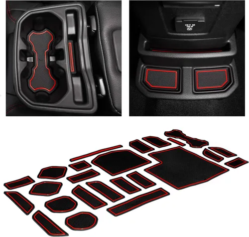 Vista 14 de Compatible con accesorios Jeep Compass 2018-2021 - Insertos de portavasos antideslizantes para interiores de alta calidad, antipolvo, tapetes