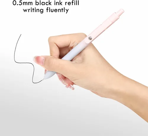 Vista 6 de Ddaowanx Bolígrafos de Gel, 10 Piezas 0.7mm Bolígrafos de Tinta Negra de Secado Rápido de Punta Fina con Escritura Suave, Lindos Artículos