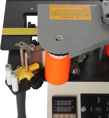 Vista 5 de Máquina de bandas de borde de trabajo de madera, banda de borde portátil, encoladora de cantos de temperatura ajustable con tanque de fusión