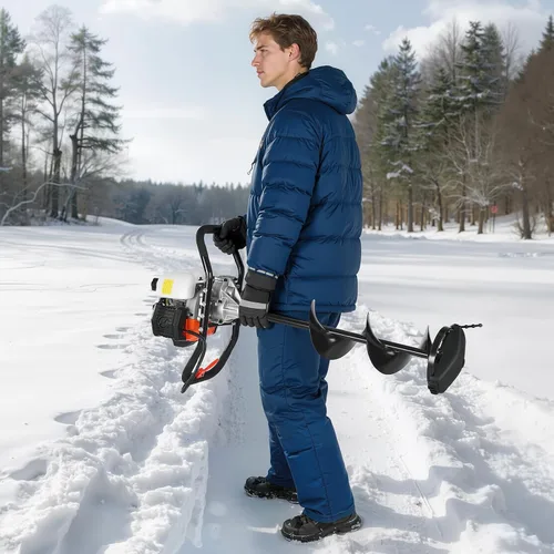 Vista 8 de VEVOR 52CC Gas Powered Ice Auger for Ice Fishing 8" Diameter