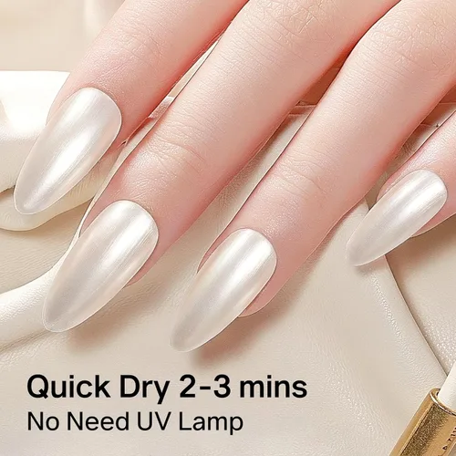 Vista 68 de MIZHSE Esmalte de uñas blanco perla de secado rápido, esmalte de uñas