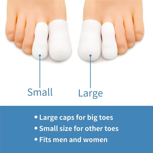 Vista 4 de KONGDY Protectores de dedos de los pies, 12 unidades de silicona para zapatos, protectores de dedos de gel grande para mujeres y hombres, evitan