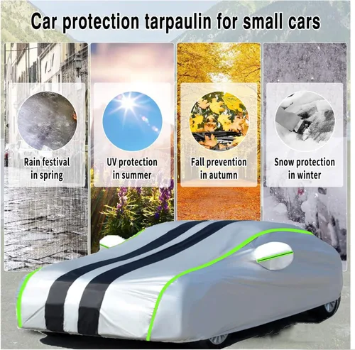 Vista 7 de Funda impermeable para automóvil para exteriores, para Dacia Sandero Stepway, funda transpirable grande, cubierta de automóvil de verano, resistente