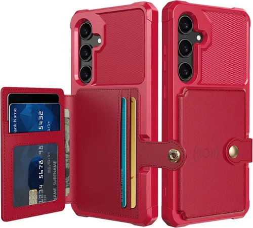 Vista 40 de Funda para Samsung Galaxy S21 Ultra con tarjetero, compatible con soporte magnético para automóvil, resistente a los golpes, resistente, suave, TPU