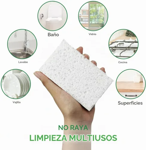 Vista 5 de AIRNEX Esponjas de celulosa comprimida – Paquete de 16 esponjas naturales para platos desplegables para cocina – Esponjas de limpieza compostables a