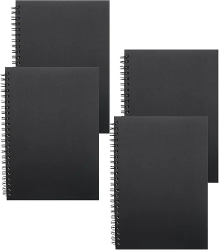 Vista 8 de YYaaloa 4-Pack A5 Lined Sketch Book Soft Cover Spiral Notebooks Journals 120 Pages 5.7" x 8.3" Cream colored paper (A5 Lined 4 color 4pcs)
