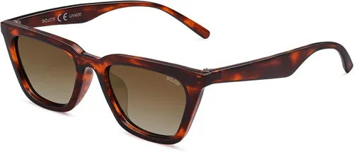 Vista 8 de SOJOS Gafas de sol polarizadas cuadradas estrechas estilo ojos de gato para mujeres, retro, modernas, para conducir SJ2169