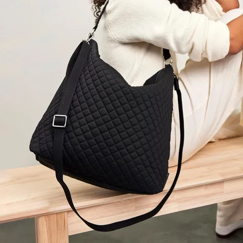 Vista 4 de Bolso de hombro Hobo de gran tamaño de algodón para mujer