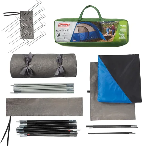 Vista 5 de Coleman Montana Camping Tent with Rainfly, Weatherproof Family Tent Sets Up in 15 Mins, Fits Multiple Airbeds