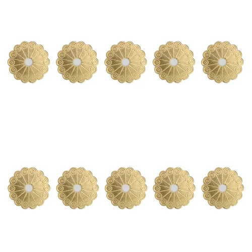 Vista 3 de Tiazza 10 piezas de arandelas con placa trasera de latón - Accesorios de ferretería de decoración de muebles clásicos