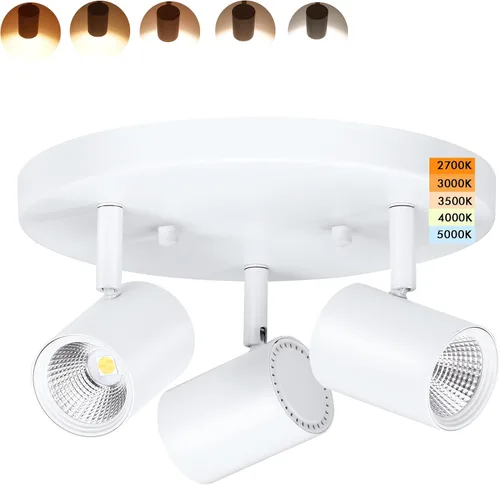 Vista 7 de CLOUDY BAY Lámpara de techo LED de montaje empotrado, CRI90+ 9W 3000K 4000K 5000K seleccionable regulable, cabezal de luz de pista de techo