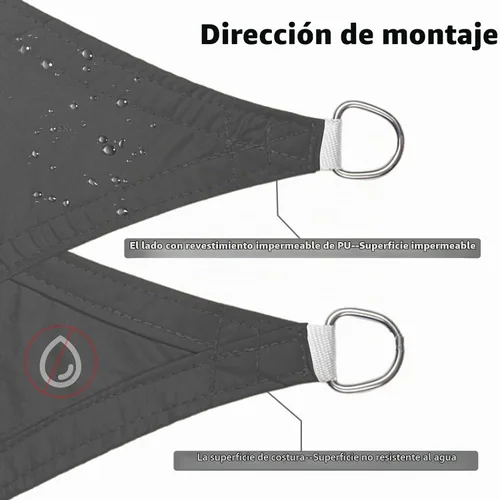 Vista 3 de LOVE STORY Vela de Sombra Solar Rectangular Impermeable de 6.5' x 10' Gris Oscuro Resistente a UV para Patio Exterior Jardín Patio Trasero