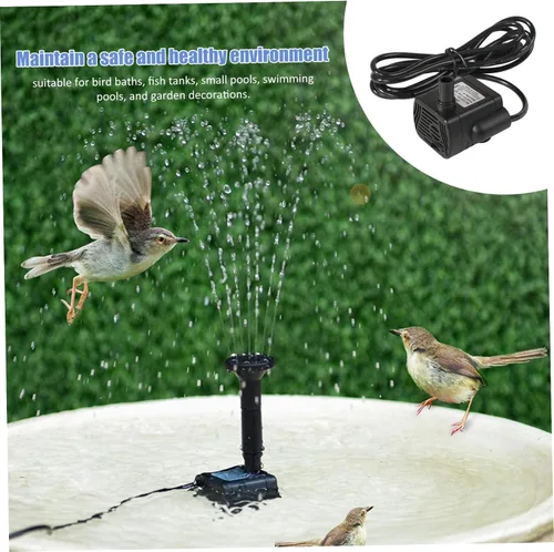 Vista 4 de Bomba de agua solar, mini bomba de fuente solar de 12 V CC de repuesto con cable de 4.9 ft, bomba solar silenciosa, bomba de agua micro sumergible