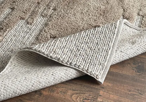 Vista 7 de Alfombra hecha a mano de lana dorada, fibra natural viscosa de fácil mantenimiento, alfombra para sala de estar, cama, habitación familiar, pisos