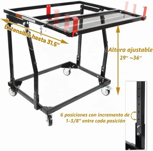 Vista 2 de O'SKOOL Carro de paneles de yeso, carro de manipulador de panel inclinable plegable con ruedas giratorias de goma, soporte de tienda para madera