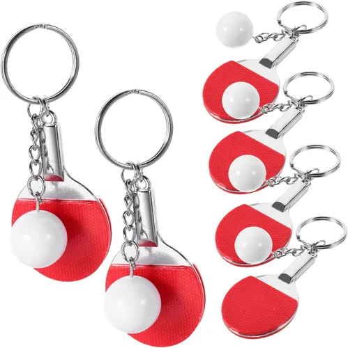 Vista 5 de BESPORTBLE Conjuntos de llaveros de tenis para mujer, llavero decorativo pequeño deportivo para mujer, Rojo