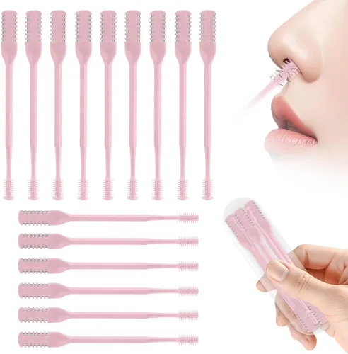 Vista 29 de Cortador de pelo nasal 2 en 1, recortador manual de doble cara con cepillo, cuchillo de nariz giratorio de 360° para hombres y mujeres, herramienta
