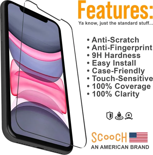 Vista 3 de Scooch Protector de pantalla 5 en 1 para iPhone 11 (paquete de 3) con protector de lente de cámara (paquete de 2) vidrio templado 9H de alta