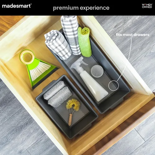 Vista 3 de madesmart Cubo de almacenamiento profundo grande clásico, granito PremiumGranite