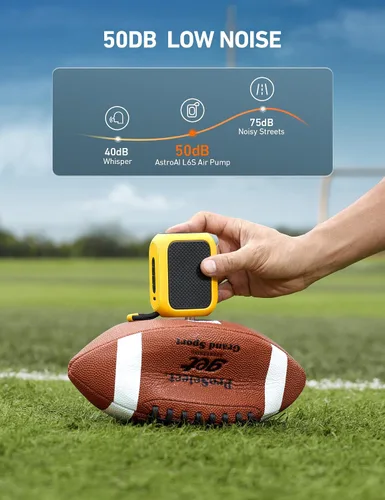 Vista 8 de AstroAI Portable Electric Ball Pump - Ultra Fast Inflation, with Digital LCD Display, Preset Pressure with Ball Needle for Basketball, Soccer, and