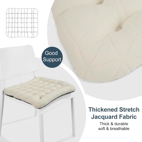 Vista 4 de BUYUE Good Support - Cojín para silla de oficina, jacquard de lujo con cojín de silicona antideslizante, acolchado para escritorio de computadora