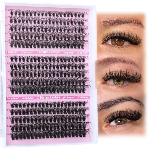 Vista 15 de Racimos de Pestañas de Volumen Completo DIY Extensión de Pestañas 10-18MIX Racimos de Pestañas Curvadas en D 200D Pestañas Individuales Onduladas