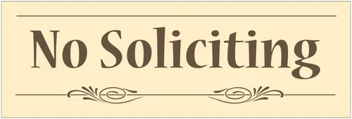 Vista 10 de Cartel decorativo No Soliciting, Negro