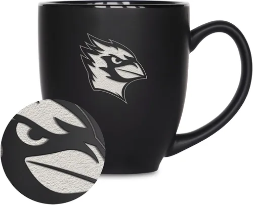 Vista 418 de Rico Industries - Taza de cerámica mate negra con grabado láser estándar de 15oz para NCAA (escuelas T & U) - Para bebidas calientes o frías
