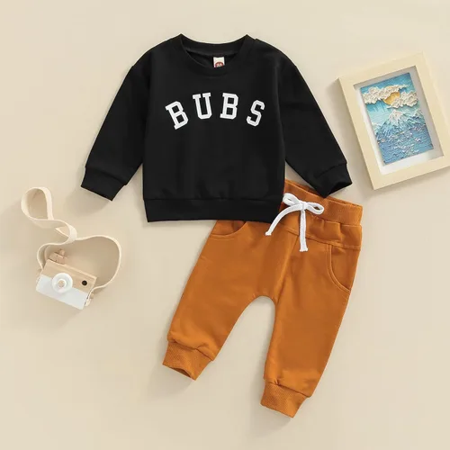 Vista 59 de Ropa de bebé niño 3 6 9 12 18 24M 3T Conjunto de pantalones con capucha patchwork sudadera con capucha pantalones de rayas traje de otoño invierno
